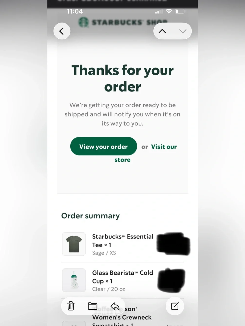 Starbucks Glass Bearista Cold Cup (size: 20 oz) BNIB